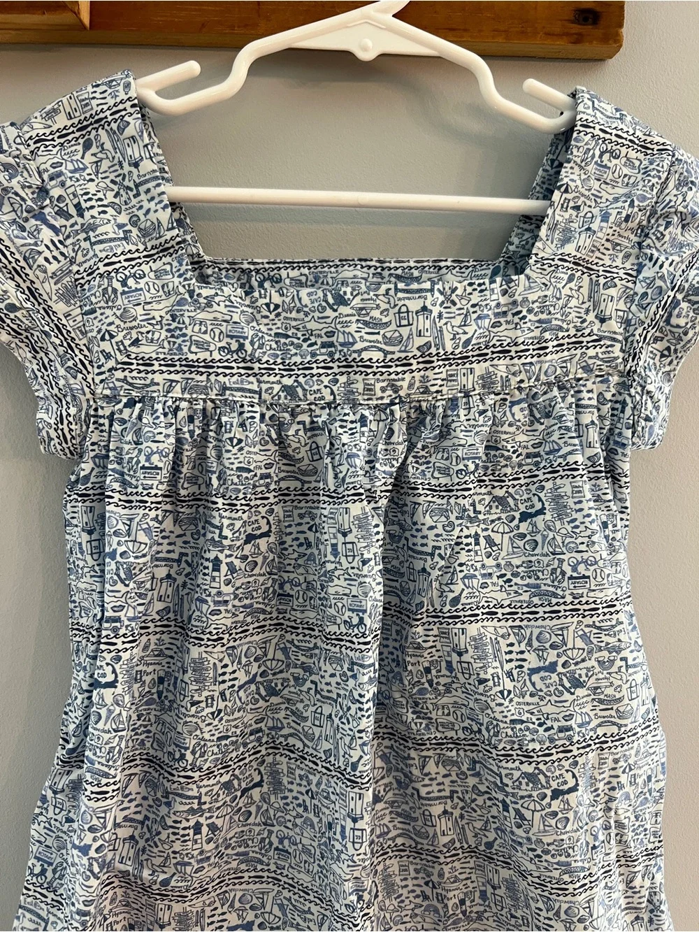 Joy Street Cape Cod Print Navybleu Girls Dress Pockets Coastal Preppy Size 3